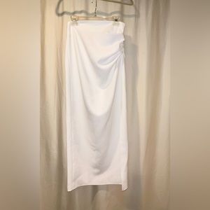 Zara white mid length skirt with slit size small